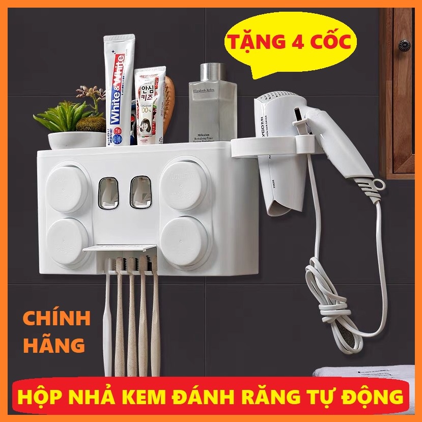 Hộp nhả kem đánh răng tự động - TẶNG 4 cốc W&amp;Y