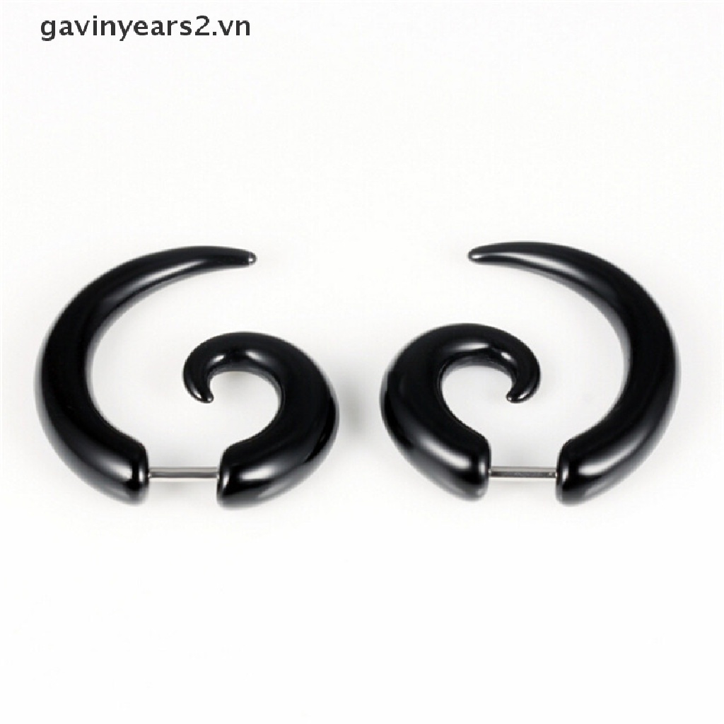 Bộ 2 Khuyên Tai Nhựa PVC Màu Đen Chống Dị Ứng Phong Cách punk rock Thời Trang Cho Nam Và Nữ