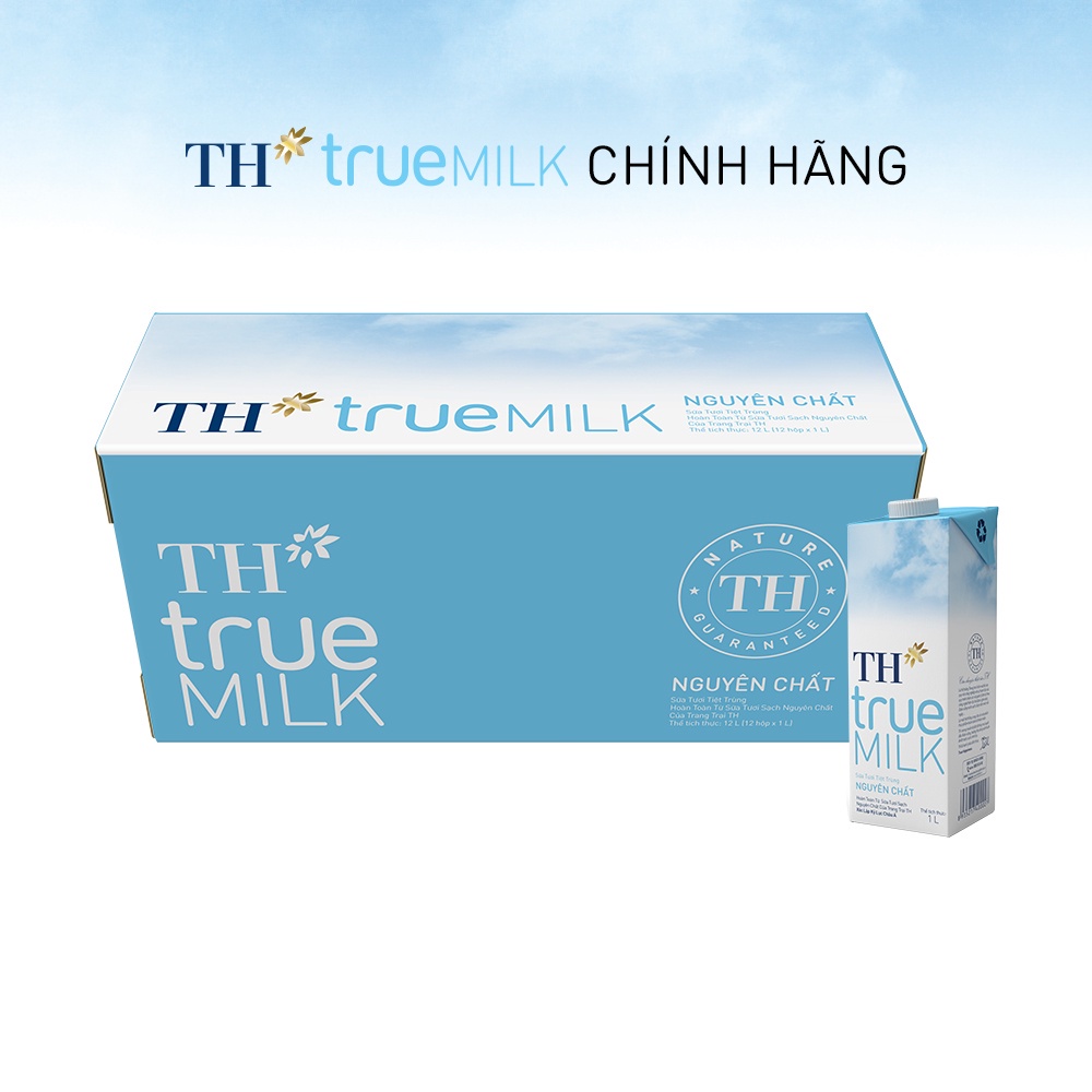 [HSD T8-2022] Thùng 12 Hộp Sữa Tươi TH True Milk Không Đường 1L