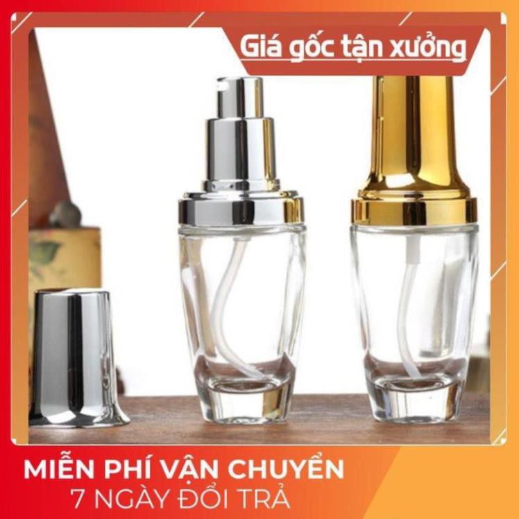 Chai Lu Thủy Tinh Trong 30ml chiết mỹ phẩm