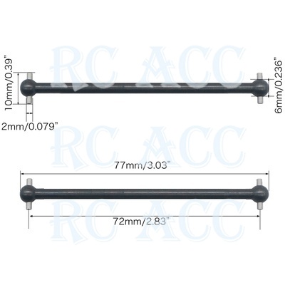 Set 2 Trục Bánh Xe 61mm 63mm 70mm 77mm 84mm 87mm 89.5mm Cho 1/10 HSP 94101 94102 94103105 94106 94108 94110 94109 94122 94155 94166