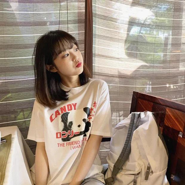 NRVP Áo Thun 100% Cotton Dáng Rộng Thời Trang Hàn Quốc Cho Nữ