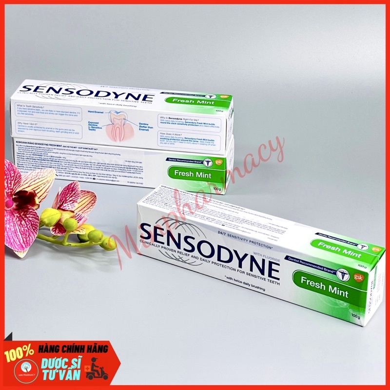 Kem Đánh Răng SENSODYNE Giảm ê buốt 24/7 Mát lạnh/ Bạc hà the mát/ Làm sáng răng 100g - Minpharmac