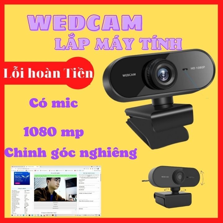 Webcam Mini Hd 1080p 720p Tích Hợp Micro Tiện Dụng Cho Máy Tính, học online livestream, Webcam máy tính Full HD Rõ nét