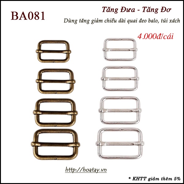 Tăng đưa- Tăng đơ dùng tăng giảm chiều dài balo, túi xách. BA081