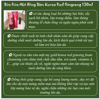 Sữa Rửa Mặt Sâm Đỏ 💖 Sua Rua Mat Sam Do 💖 130ml