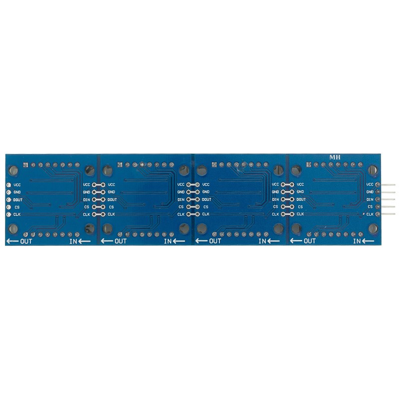 Bảng Mạch Vi Điều Khiển Ma Trận MAX7219 4 Trong 1 Kèm Dây 5P Line 4 Trong 1 Màu Đỏ/Xanh Lá/Xanh Dương