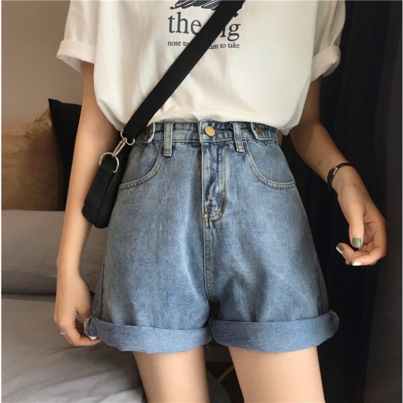 Quần Short Jeans Nữ Ống Xuông🍓FREESHIP🍓 Quần Ngố Lửng Dáng Rộng Vải Bò Trơn | BigBuy360 - bigbuy360.vn