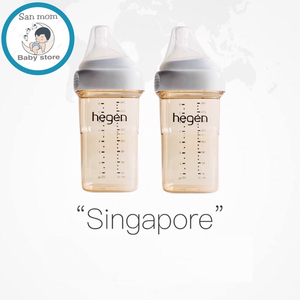 Bình Sữa Hegen Chính Hãng 150/240/330 ML Nhập Khẩu Singapore Cho Bé Sơ Sinh Đến 9 Tháng Tuổi