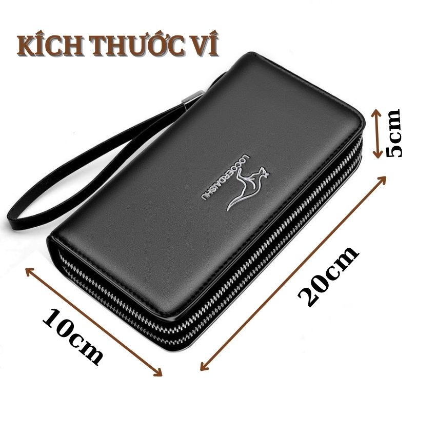 Ví Nam Cầm Tay Cao Cấp Nhiều Ngăn Phong Cách Châu Âu Da Simily Ép Nhiệt Không Bong Tróc Da