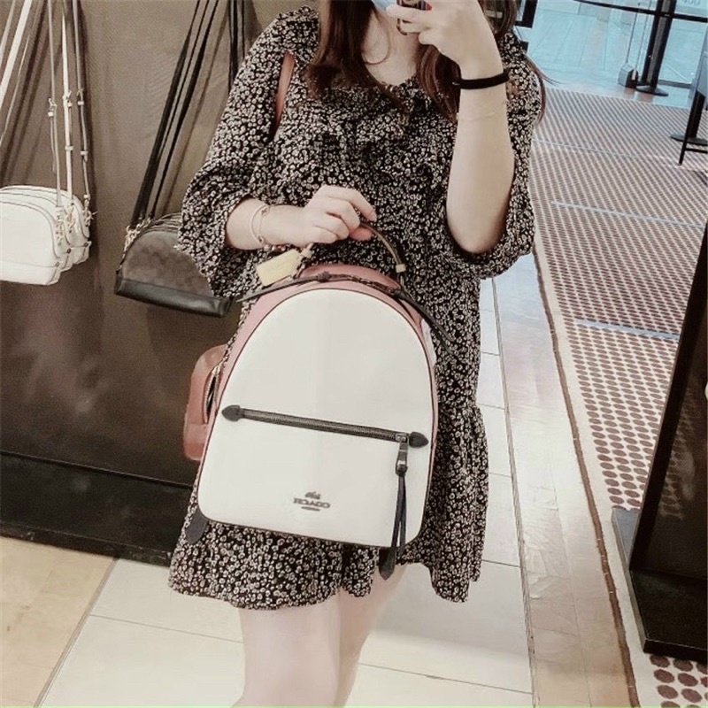 TNS - Balo form vuông siêu hottrend jordyn backpack-màu kem trơn phối hồng xinh và sang trọng