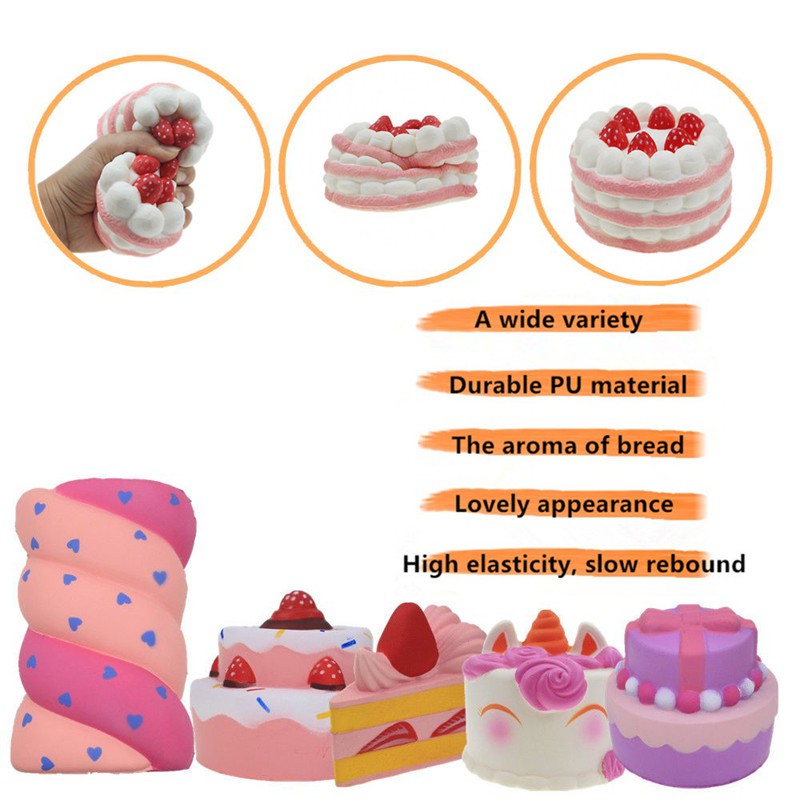 Đồ chơi bóp mềm giúp giải tỏa căng thẳng thiết kế hình bánh kem dễ thương vui nhộn