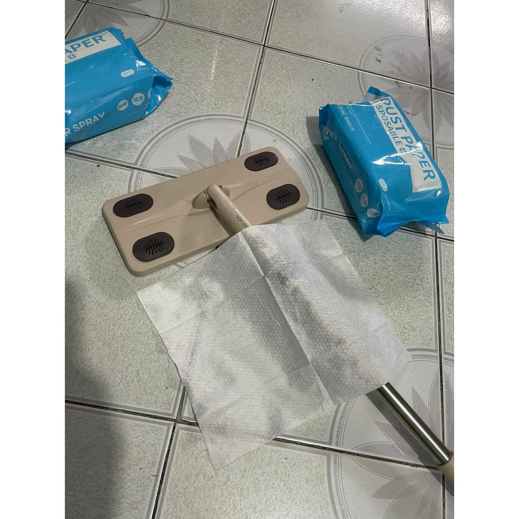 Cây lau nhà siêu lười đa năng inox 304 Aige Hàn Quốc 360 độ khăn khử khuẩn an toàn