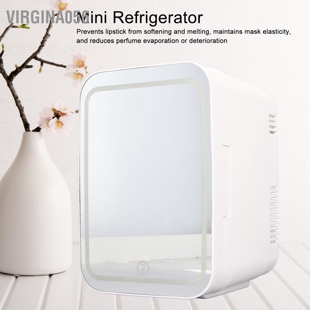 Có thể bán buôn Tủ lạnh nhỏ 4L Dung tích lớn Gương LED Mỹ phẩm Nước trái cây cho Văn phòng ô tô tại nhà EU Cắm 220V Hàng giao ngay Virgina056