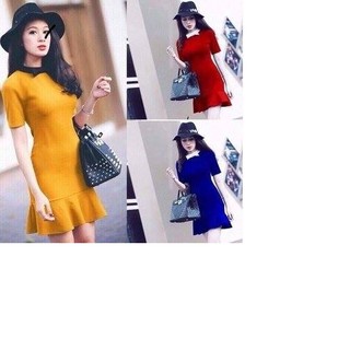 Đầm suông chân váy đuôi cá viền cổ