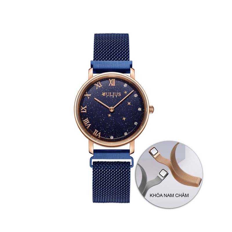 Đồng Hồ Nữ JS-037A JS-037B JS-037C Kính Sapphire Dây Nam Châm Hàn Quốc
