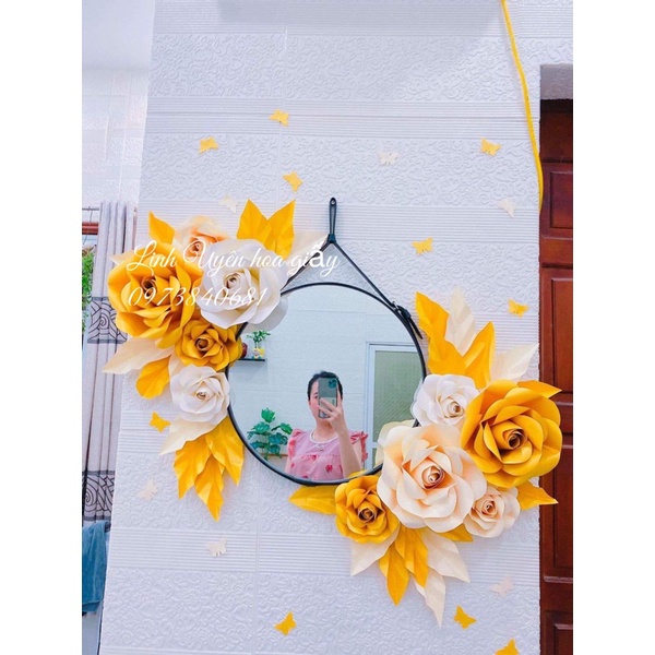 Sét hoa giấy trang trí tiệm nail mi spa ( đủ màu bông số luong như ảnh )