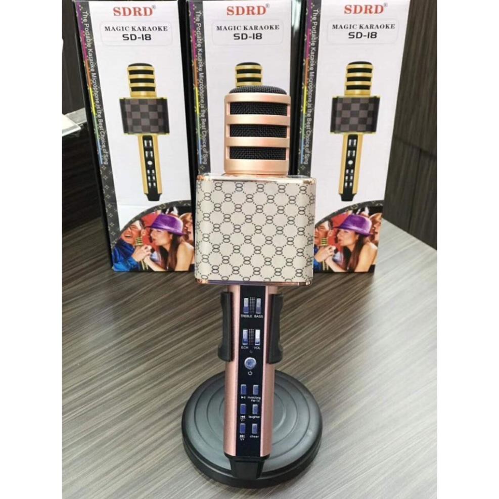 [Mã ELHACE giảm 4% đơn 300K] Mic Karaoke, Micro Karaoke Bluetooth Không Dây SD18 Hát Nhẹ Hay/ Hàng Chính Hãng