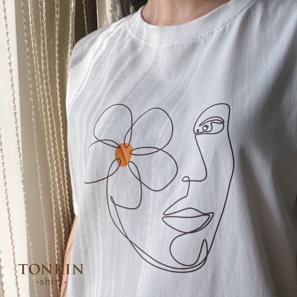 [Ảnh thật kèm video] Áo phông cotton chất mịn mát hình Mặt Hoa Tonkin shirt