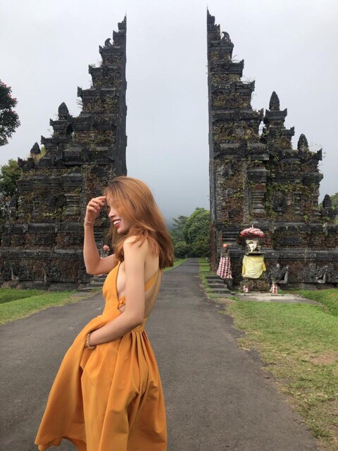 váy maxi đi biển vàng đan lưng MS132 kèm hình thật[ Kèm Sẵn Băng Đô] SẴN | BigBuy360 - bigbuy360.vn