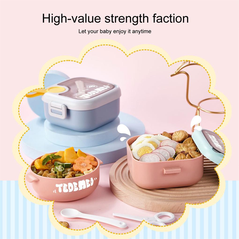 Hộp Đựng Thức Ăn Có Khóa Muỗng Dành Cho Trẻ Em