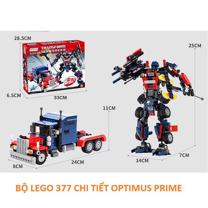 [LEGO 377 CHI TIẾT] BỘ LEGO Transformer OPTIMUS PRIME - Lego ô tô biến hình