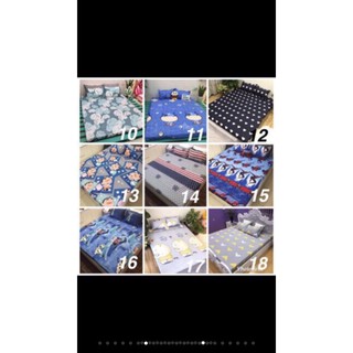 Sét chăn ga gối trần bông 3 lớp pull 5 món cotton poly