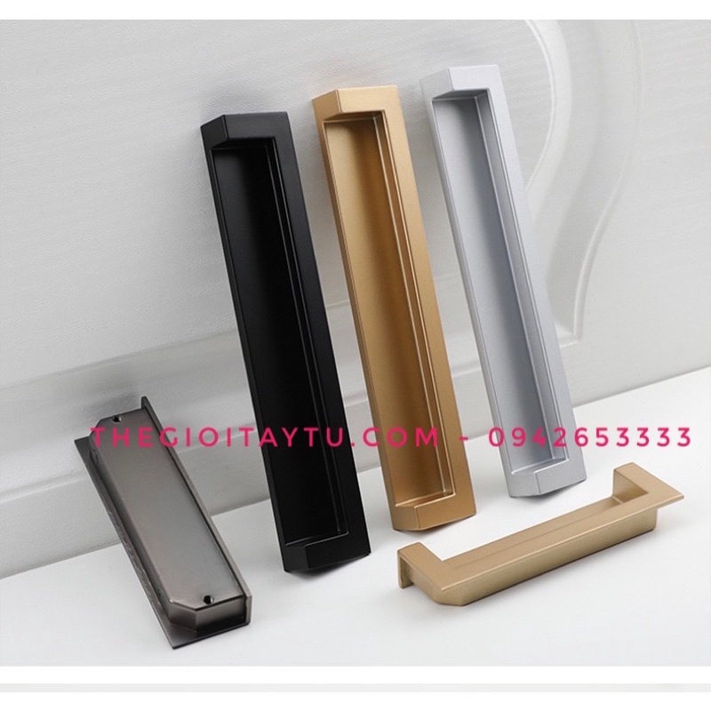Tay Nắm Tủ Âm Hiện Đại Đen - Trắng - Vàng Đồng -Đồng