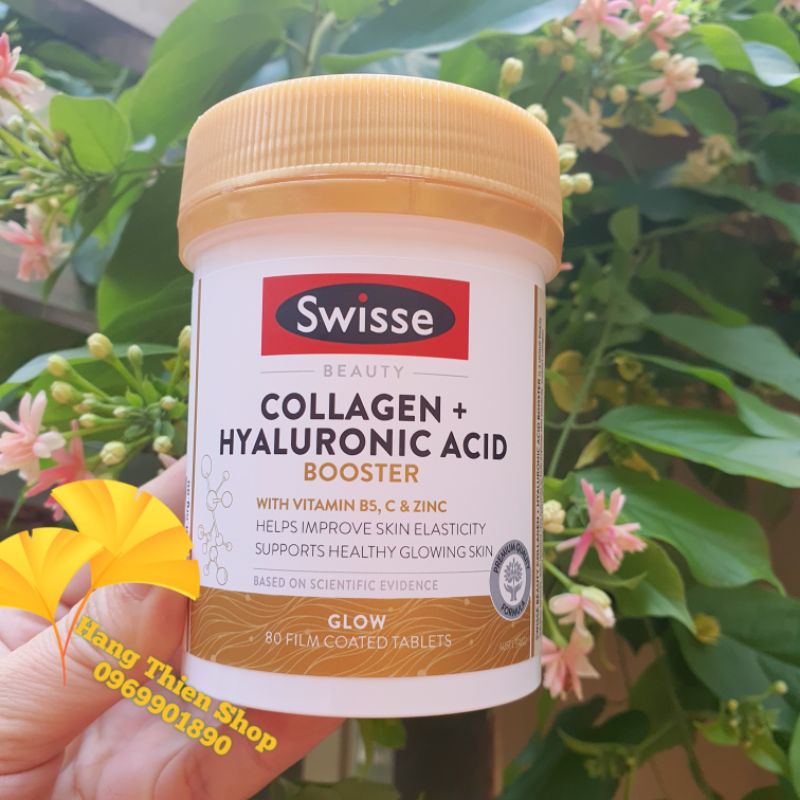Viên uống bổ sung collagen và cấp nước, cấp ẩm SWISSE BEAUTY COLLAGEN + HA - Hyaluronic Acid BOOSTER 80 viên