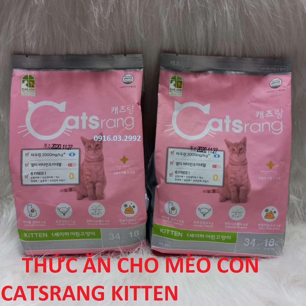 Thức ăn cho mèo con Catsrang Kitten 1.5kg - Dành cho mèo con trên 3 tháng tuổi