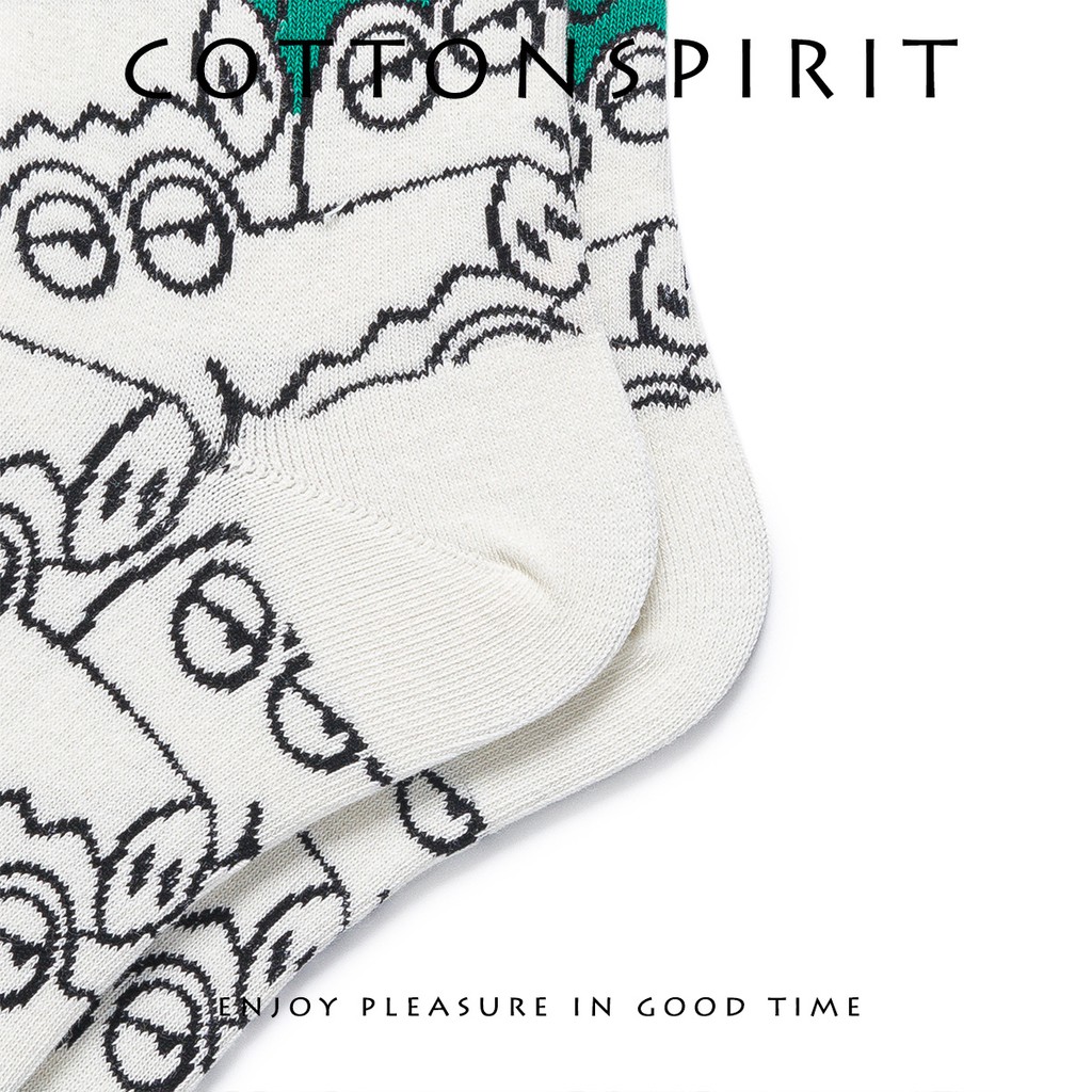 Tất Cổ cao Cao cấp Cá tính In hình Hoạt hình Cá sấu Trượt Patin Hip hop Vớ Thể thao Cao cổ Cotton Harajuku