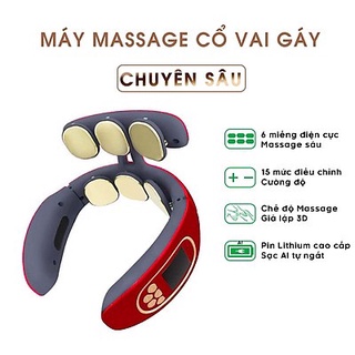 [MÁY MASSAGE CỔ 6 CỰC] Máy Massage Cổ Vai Gáy 6 Đầu Điện Cực Màn hình hiển thị LCD Hỗ Trợ Trị Liệu Cao Cấp - CHÍNH HÃNG