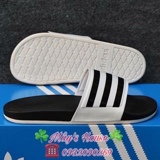 [☘️ADIDAS®☘️]- DÉP ĐÚC NAM ADILETTE CLOUDFOAM PLUS STRIPES SLIDES SAMPLE 6/2018 - Trắng S/Đen