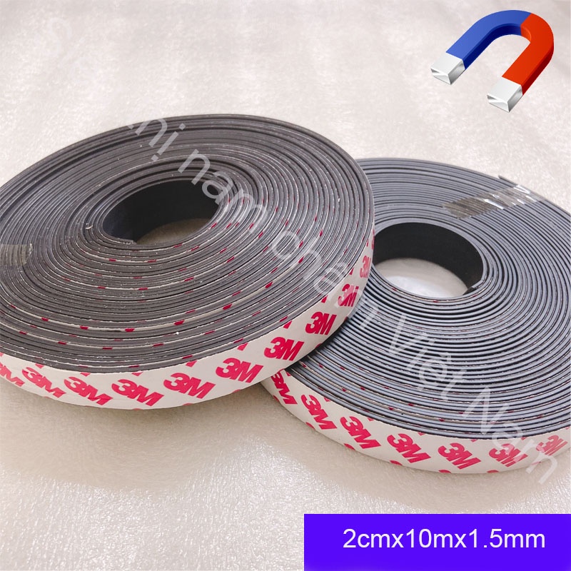 Nam châm dẻo có băng keo cuộn dài 10M x 2.5cm x1.5mm làm bảng tên, ghi thông tin lên bảng từ, tủ lạnh, rèm cửa sổ