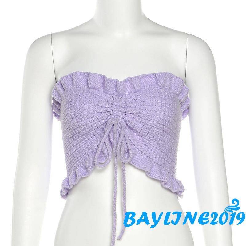 Áo ống nhún bèo màu sắc sành điệu quyến rũ dành cho nữ