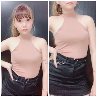 ok Áo croptop cổ lọ siêu cưng L2- Áo crotop basic (kèm ảnh thật)