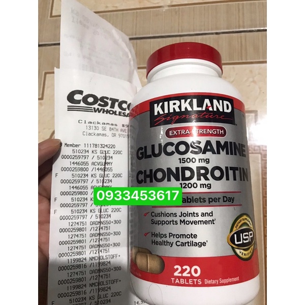 (cam kết chínhh hãng) viên uống Glucosamine chondroitin của Mỹ
