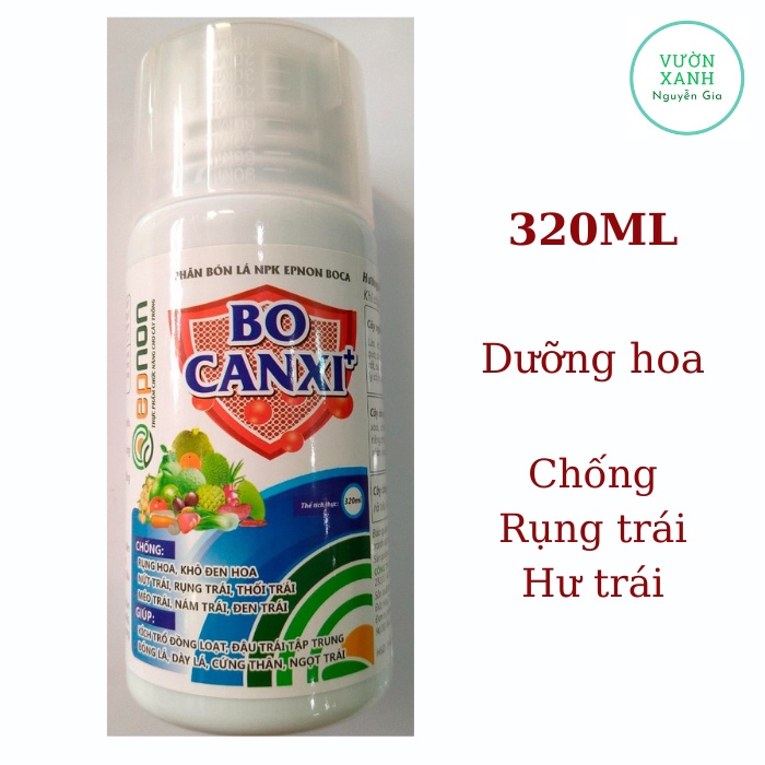 Phân bón Canxi Bo 320ml. Dưỡng hoa, chống rụng trái, nứt trái, hư trái
