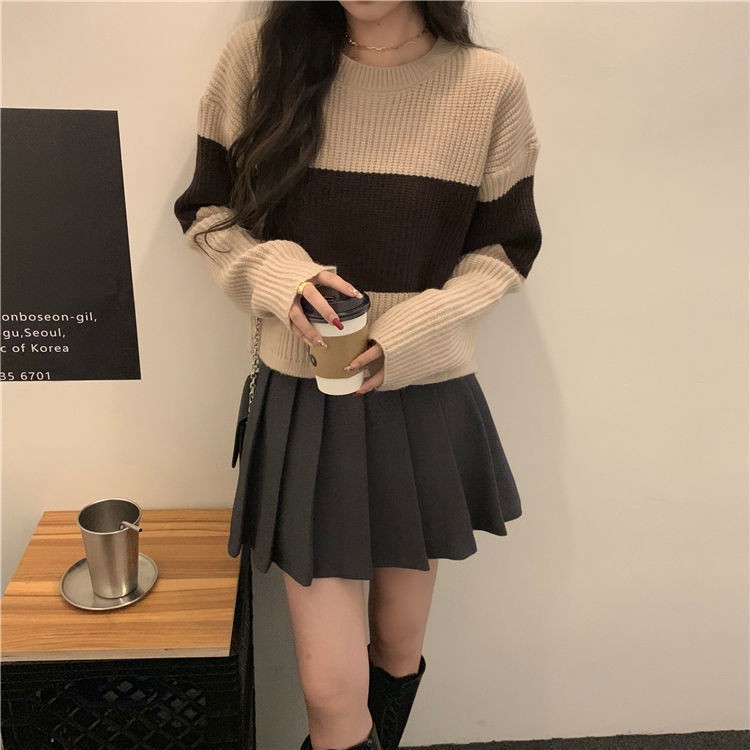 Áo Sweater Kẻ Sọc Phong Cách Retro Xinh Xắn Cho Nữ | BigBuy360 - bigbuy360.vn