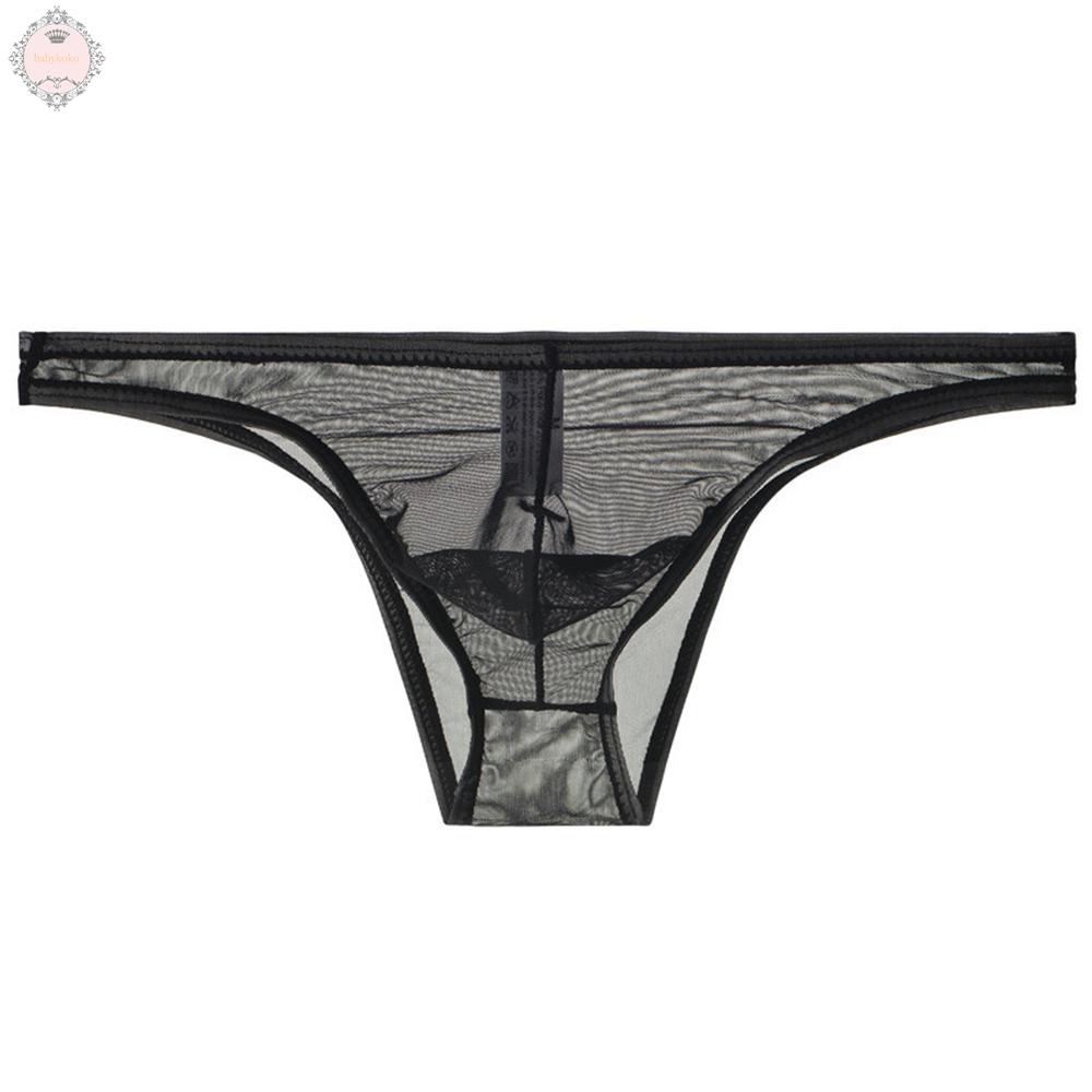 Sexy Mens Underwear See Through Briefs Sheer Mesh Panties Bulge Pouch Underpants
