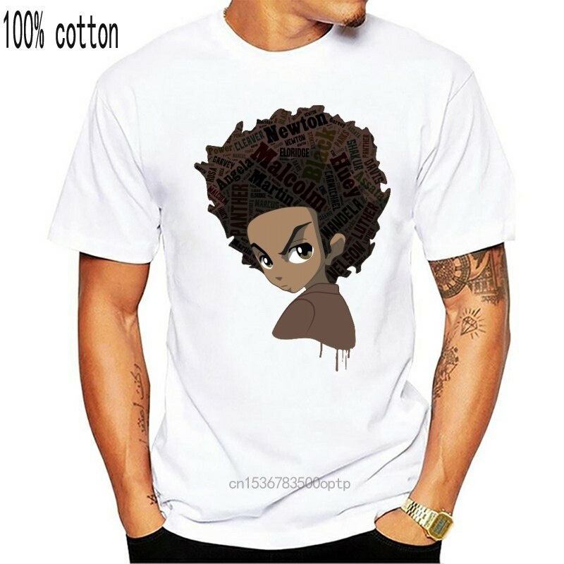 Huey Freeman - Black Power T Shirt Heroes áo thun anh hùng riley huey boondocks marcus garvey huey f