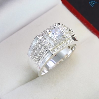 Nhẫn bạc nam đính đá sang trọng đơn giản NNA0303 - Trang sức TNJ