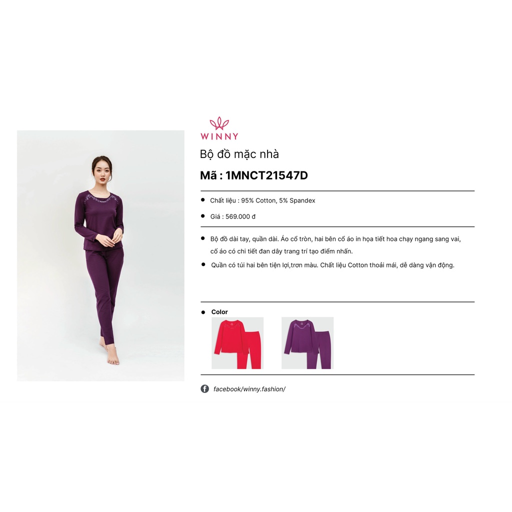 Bộ ngủ cotton thu đông Winny 21547 | BigBuy360 - bigbuy360.vn