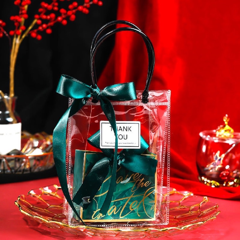 Túi Đựng Quà, Đựng Mỹ Phẩm, Đựng Hoa Đẹp Nhựa Dẻo Có Cúc Bấm Tiện Dụng