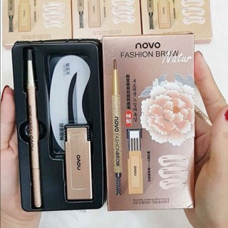 Bộ kẻ mày NOVO kèm 3 khuân mày và ngòi chì