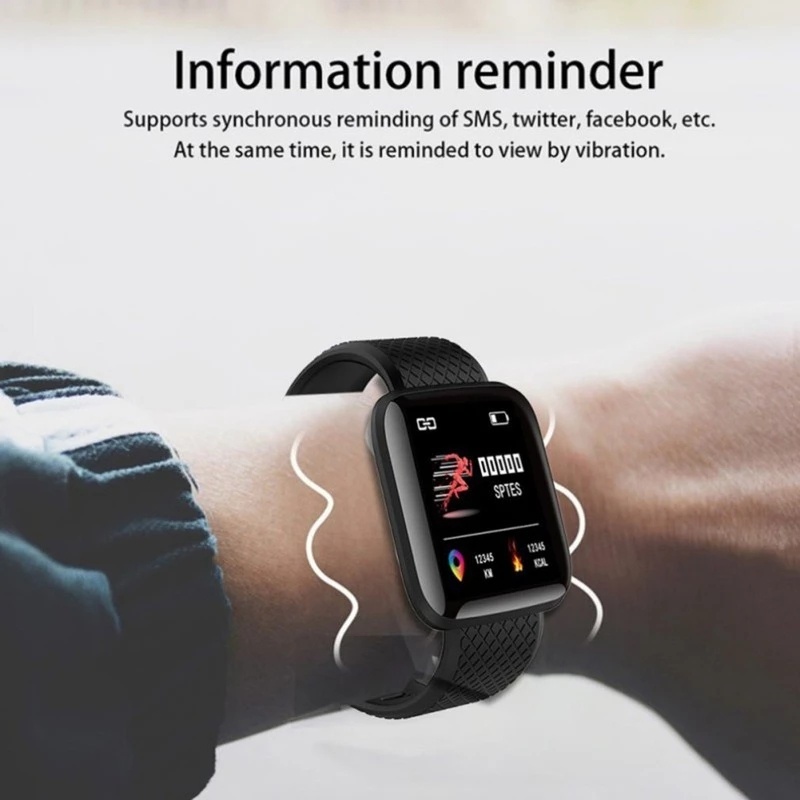 Đồng hồ đeo tay thông minh TZUZL 116plus kết nối bluetooth đo nhịp tim/huyết áp 2021 cho nam nữ