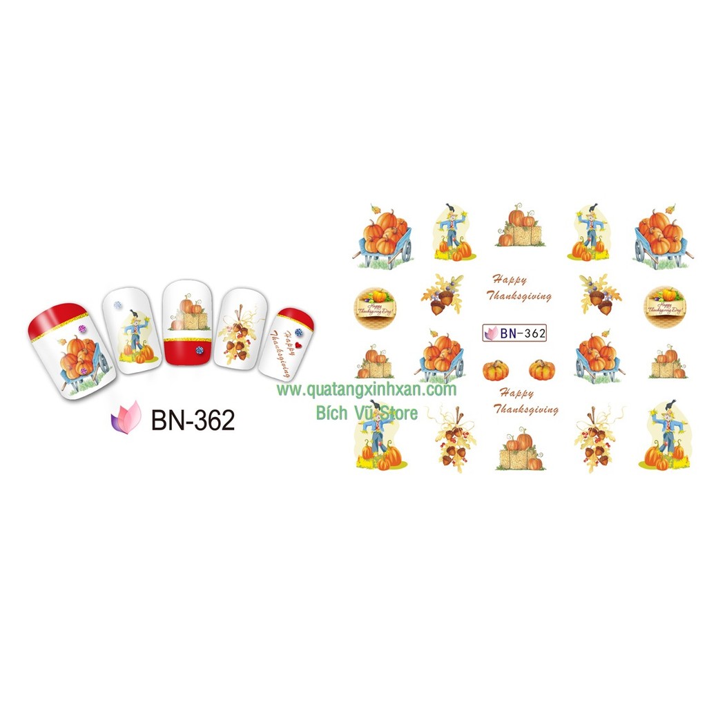 Decal nước dán móng mã BN (Noel)