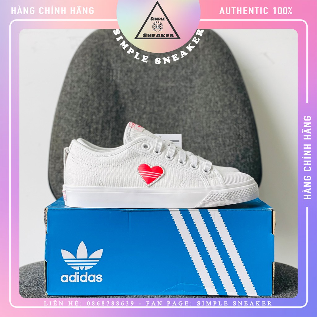 Giày Adidas Nizza Trefoil Trái Tim 🔴FREESHIP🔴 Hàng Chính Hãng - Giày Sneaker Nữ Vải Blackpink - [EF5074]