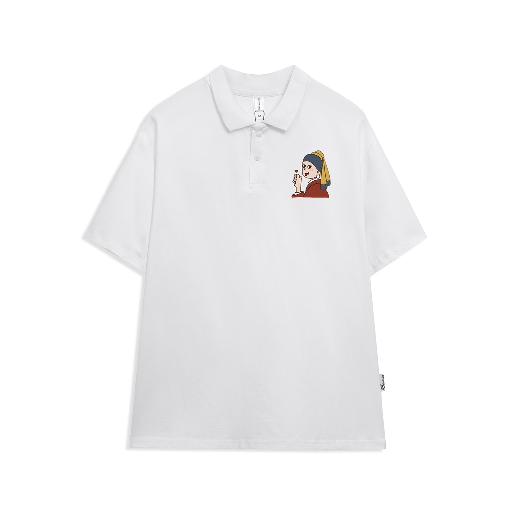 Áo polo nữ form rộng, áo thun polo nữ có cổ đẹp chất cotton form unisex PL023 Miucho in hình họa tiết