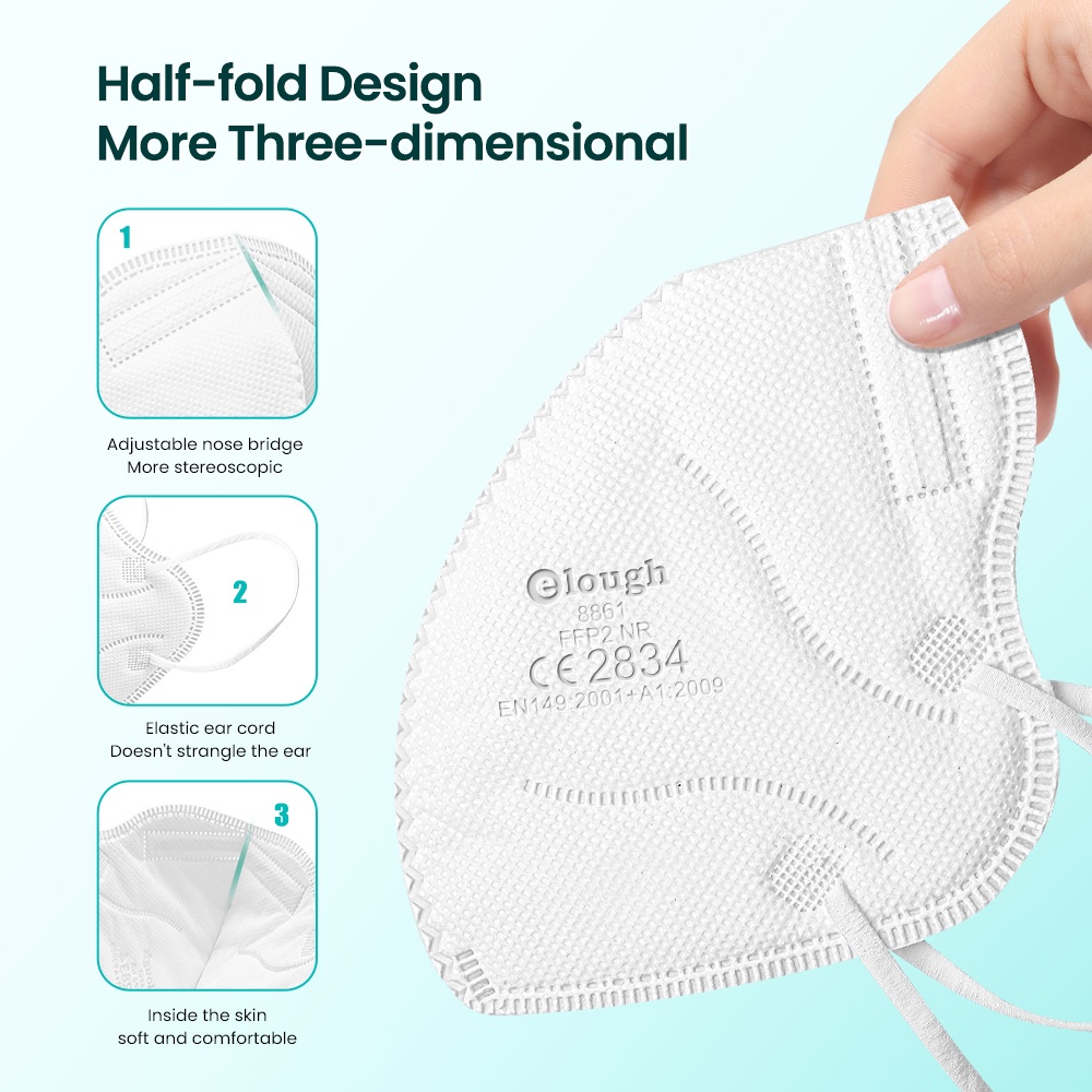 Set 10 Khẩu Trang Chăm Sóc Da Mặt 5 Lớp KN95 FFP2 Cho Người Lớn
